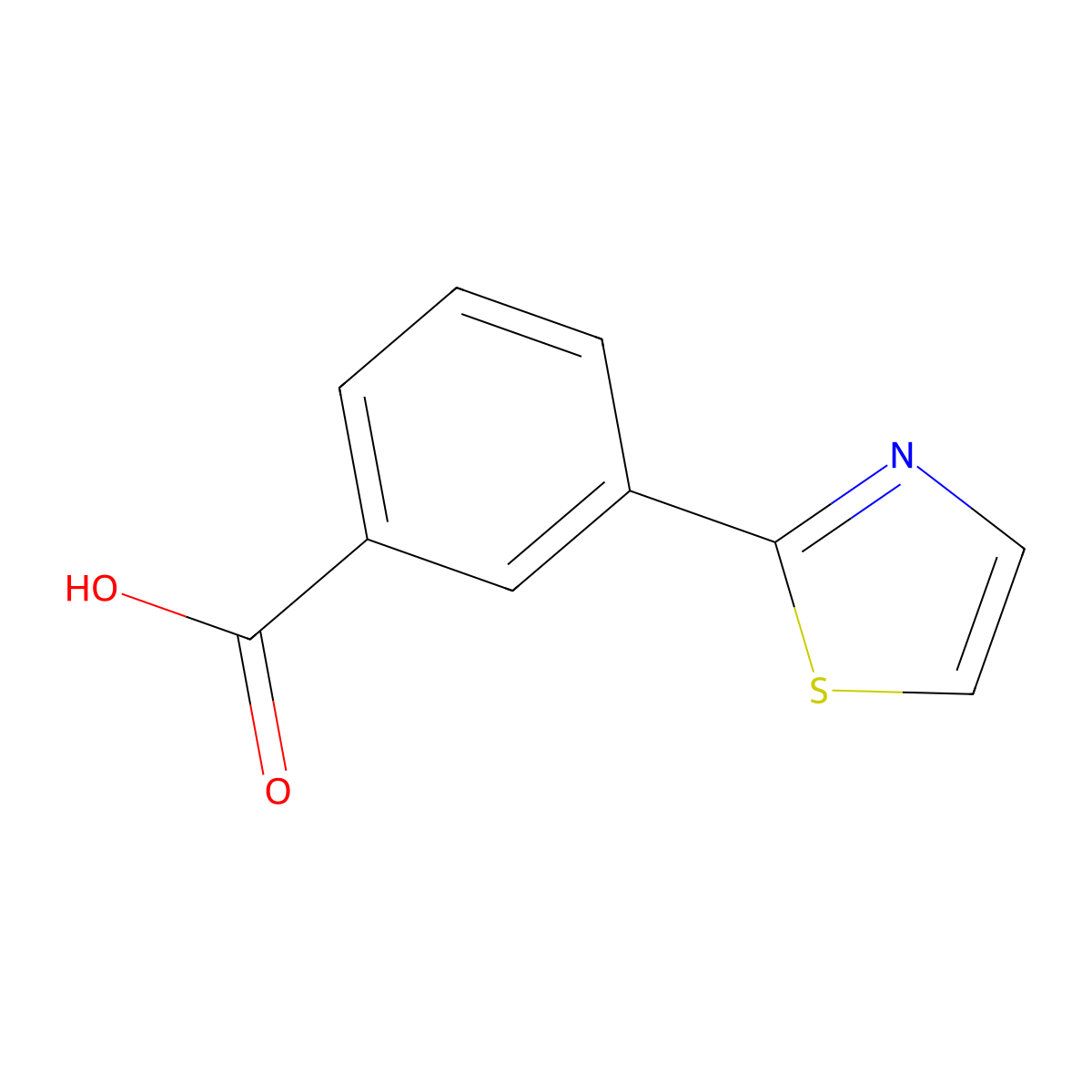 3-(1,3-Thiazol-2-yl)benzoic acid molecular structure, CAS 847956-27-8