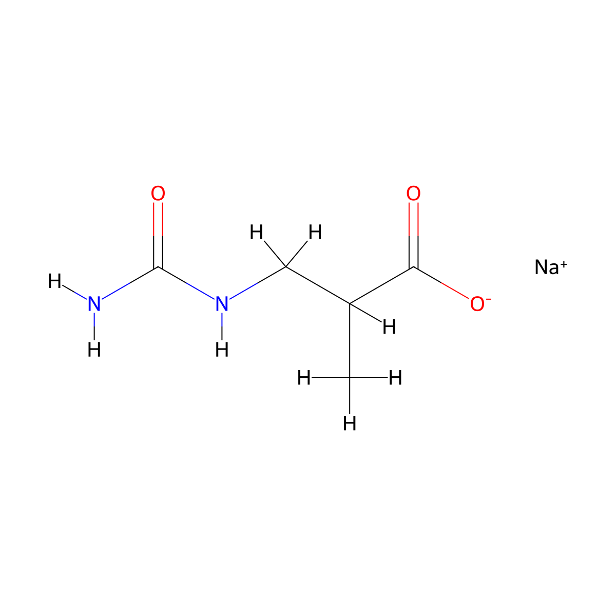 Sodium 2-methyl-3-ureidopropanoate molecular structure, CAS 84796-57-6