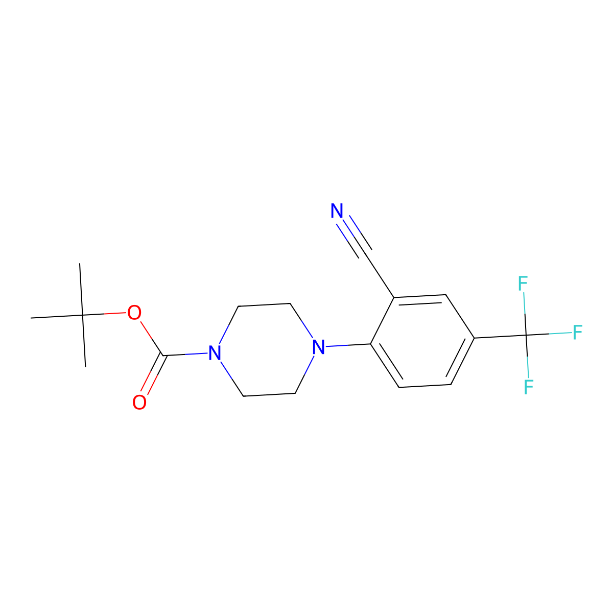 Tert-butyl 4-[2-cyano-4-(trifluoromethyl)phenyl]piperazine-1-carboxylate molecular structure, CAS 847971-82-8