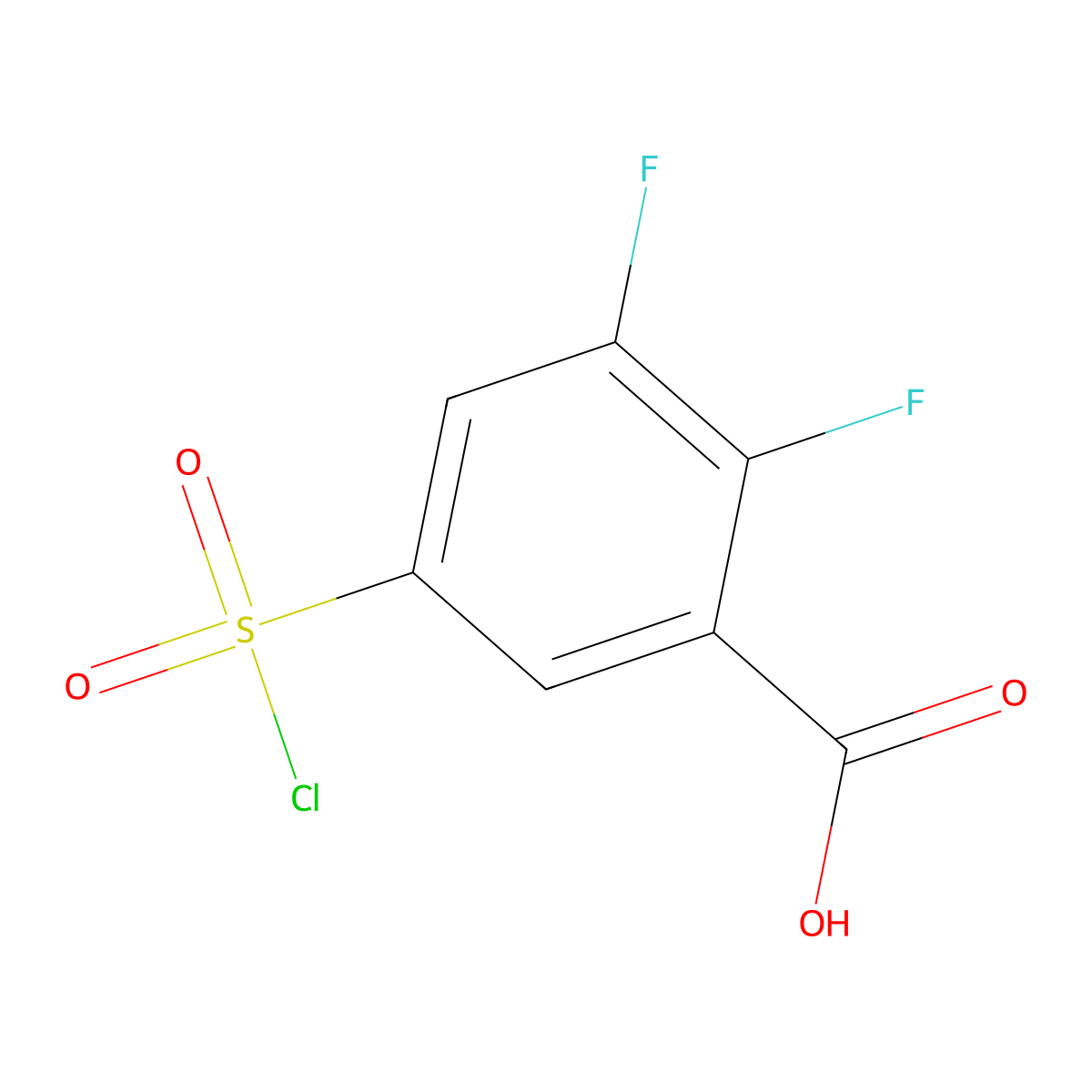 5-(Chlorosulfonyl)-2,3-difluorobenzoic acid molecular structure, CAS 847972-30-9