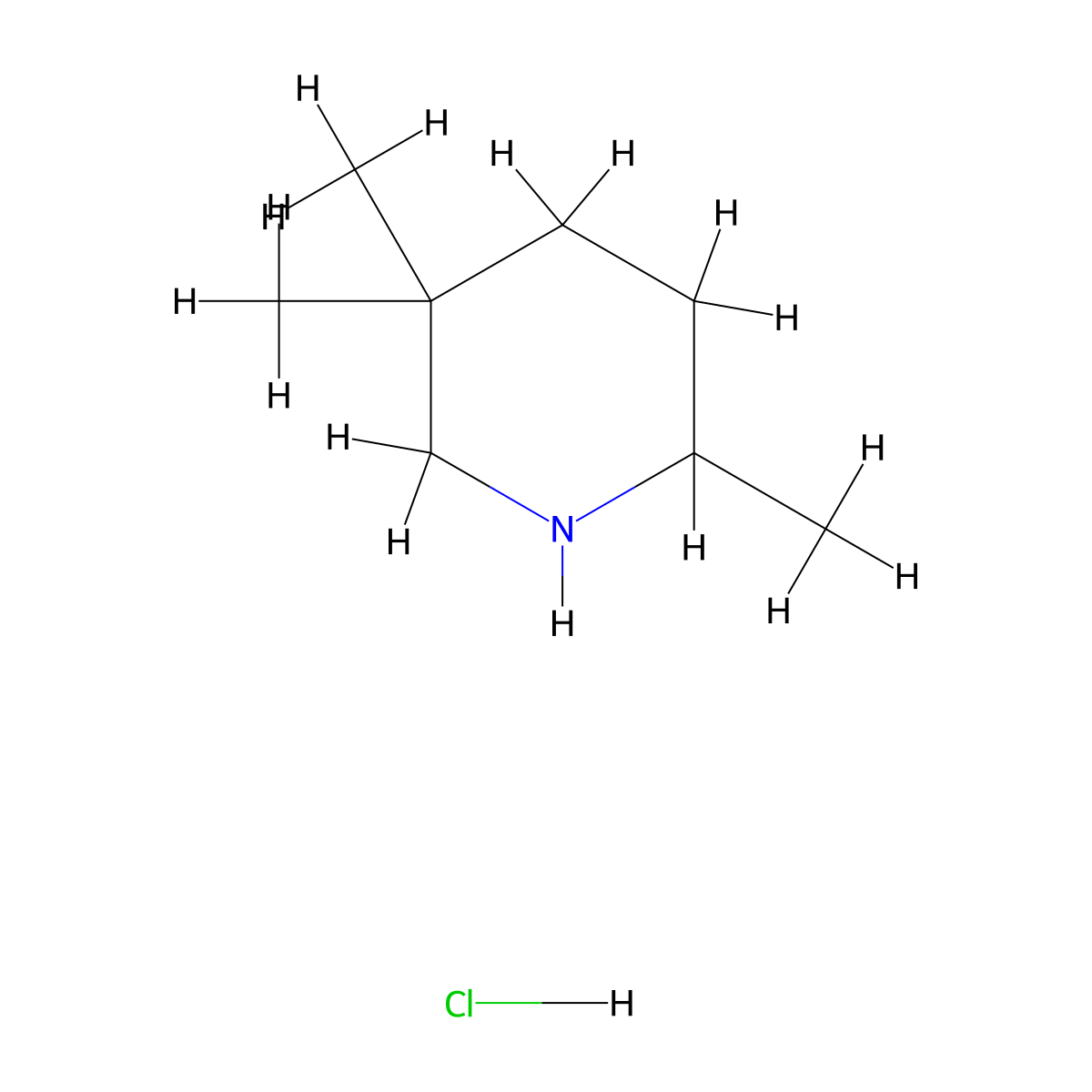 2,5,5-Trimethylpiperidine hydrochloride molecular structure, CAS 847972-74-1