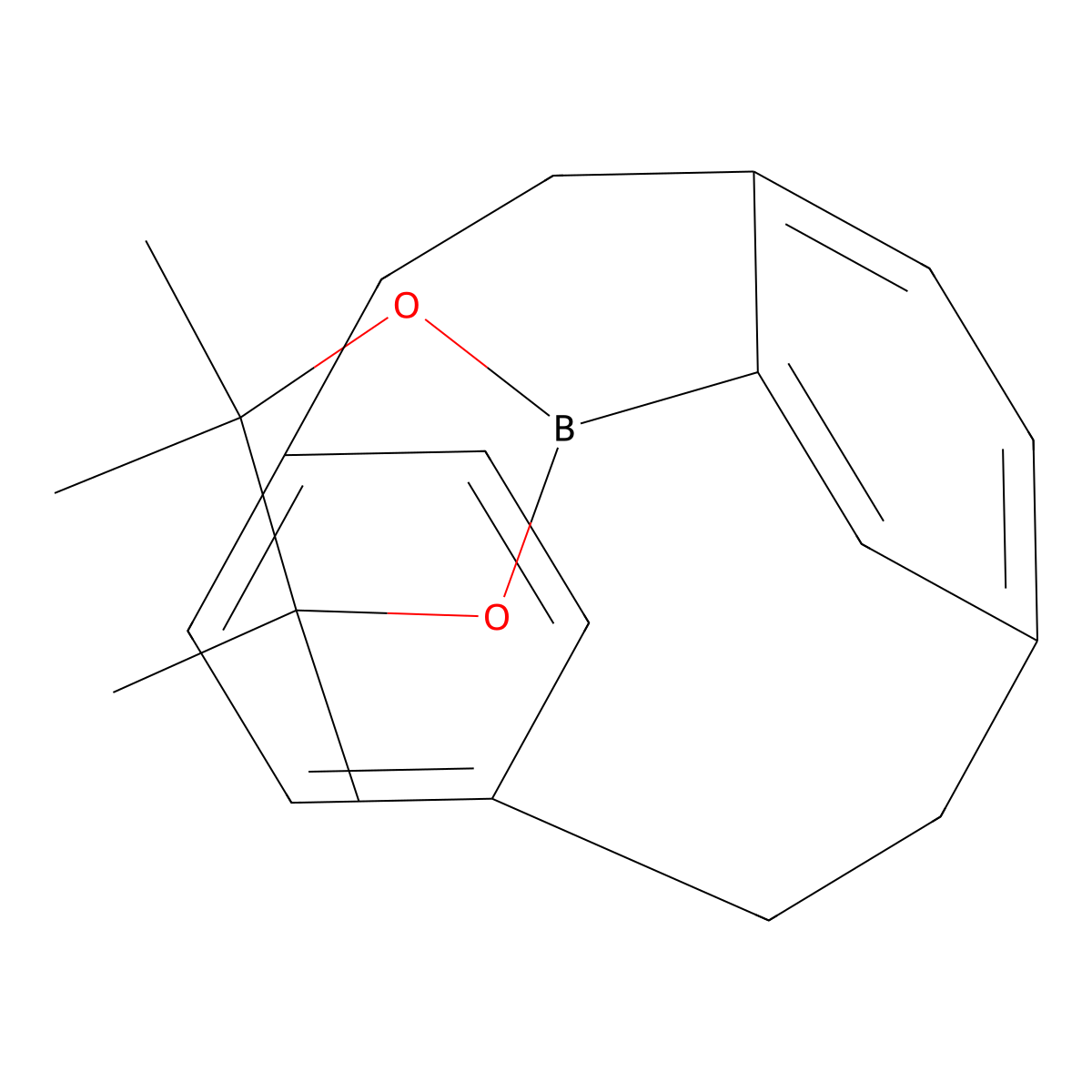 4,4,5,5-Tetramethyl-2-tricyclo[8.2.2.24,7]hexadeca-4,6,10,12,13,15-hexaen-5-yl-1,3,2-dioxaborolane molecular structure, CAS 847974-13-4