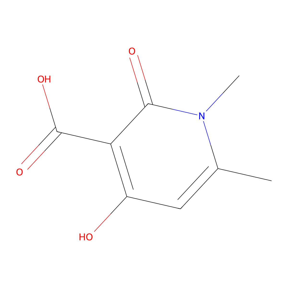 4-Hydroxy-1,6-dimethyl-2-oxo-1,2-dihydropyridine-3-carboxylic acid molecular structure, CAS 847983-08-8
