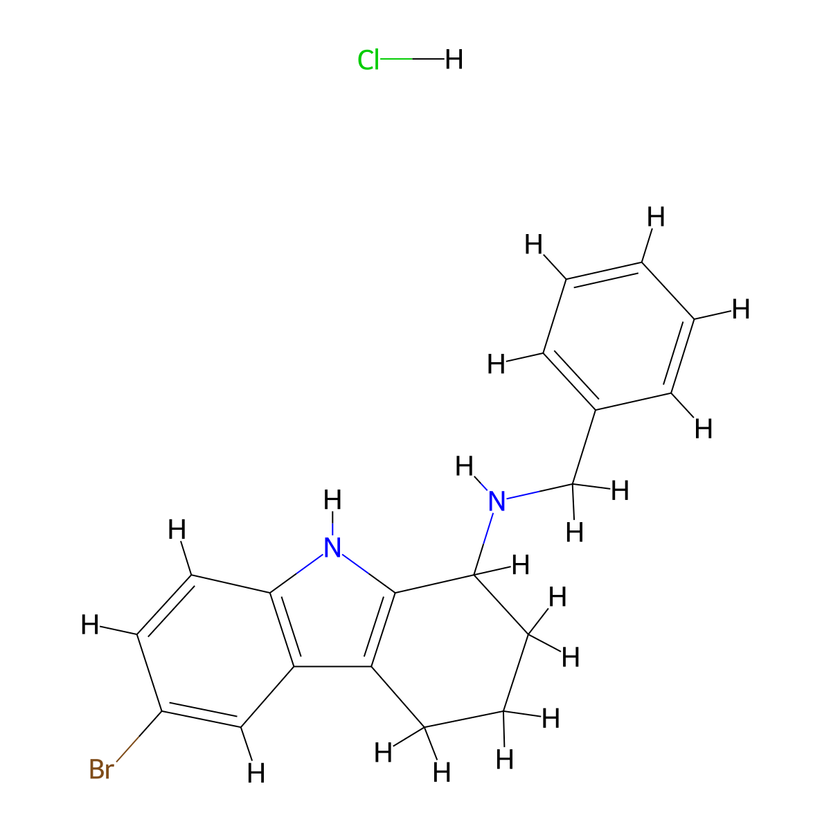 N-benzyl-6-bromo-2,3,4,9-tetrahydro-1H-carbazol-1-amine Hydrochloride molecular structure, CAS 847988-09-4