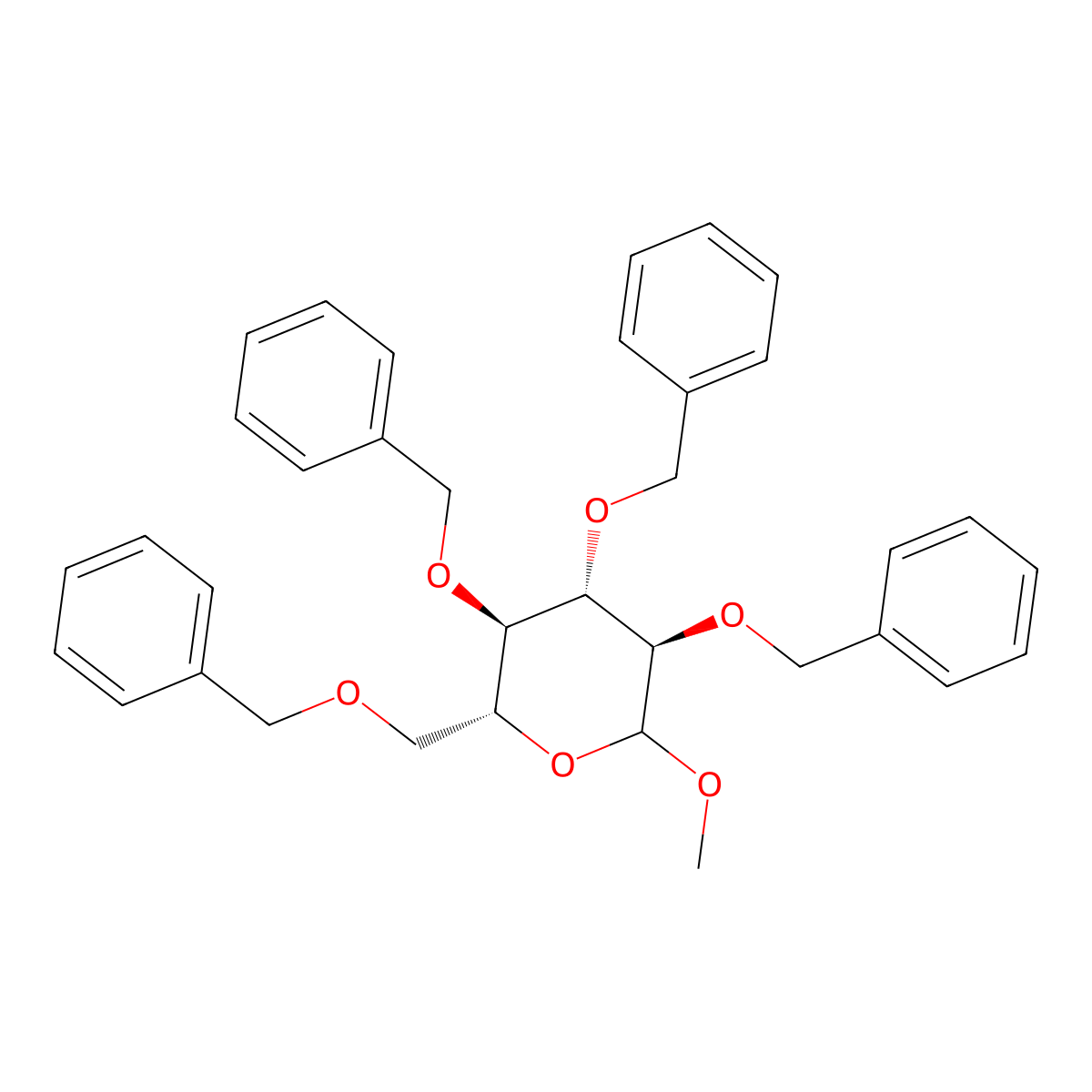 Methyl 2,3,4,6-tetra-o-benzyl-D-glucopyranoside molecular structure, CAS 84799-77-9