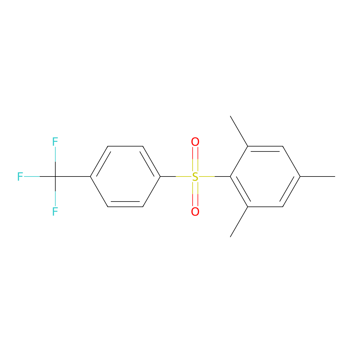 1,3,5-Trimethyl-2-{[4-(trifluoromethyl)phenyl]sulfonyl}benzene molecular structure, CAS 848-17-9