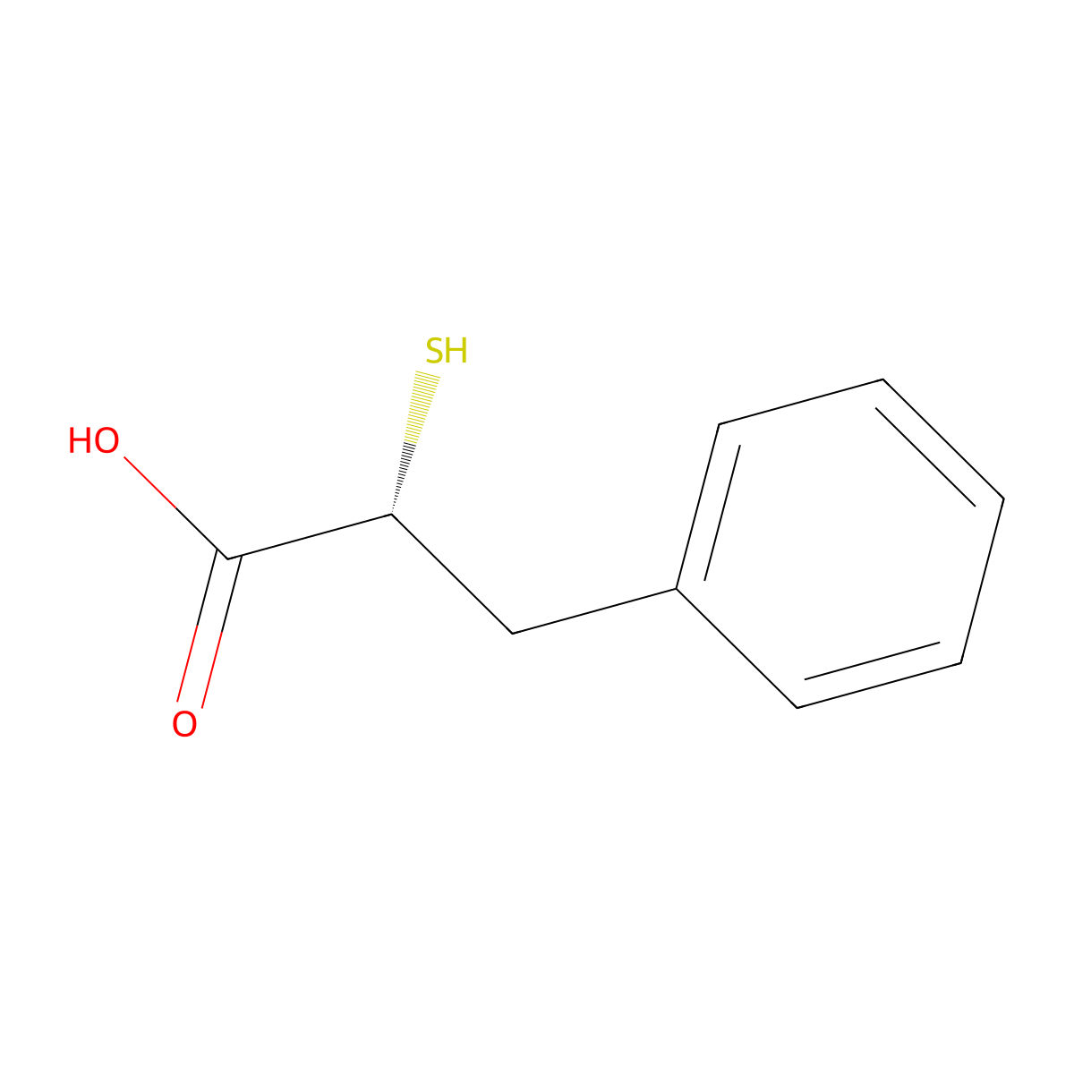 (2R)-3-phenyl-2-sulfanylpropanoic acid molecular structure, CAS 84800-12-4