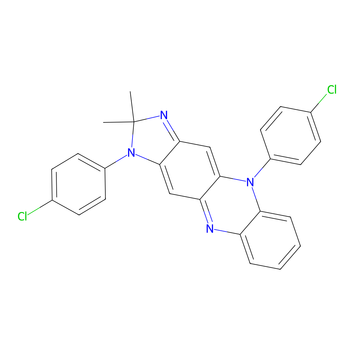 1,5-Bis(4-chlorophenyl)-2,5-dihydro-2,2-dimethyl-1H-imidazo[4,5-b]phenazine molecular structure, CAS 84803-71-4