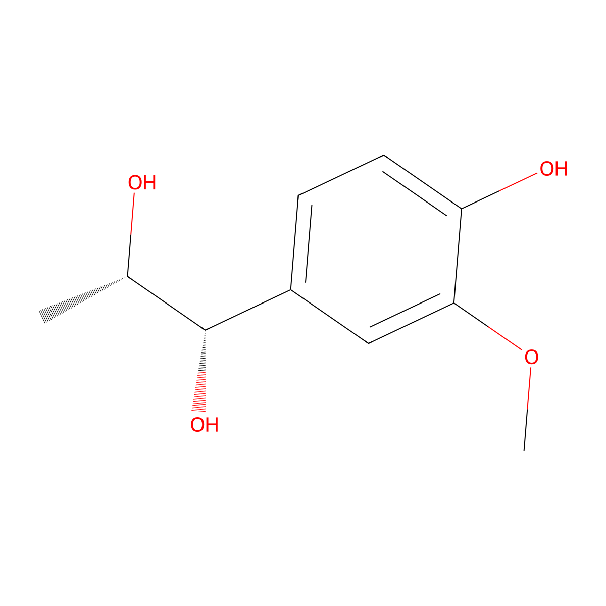threo-1-(4-Hydroxy-3-methoxyphenyl)propane-1,2-diol molecular structure, CAS 848031-94-7