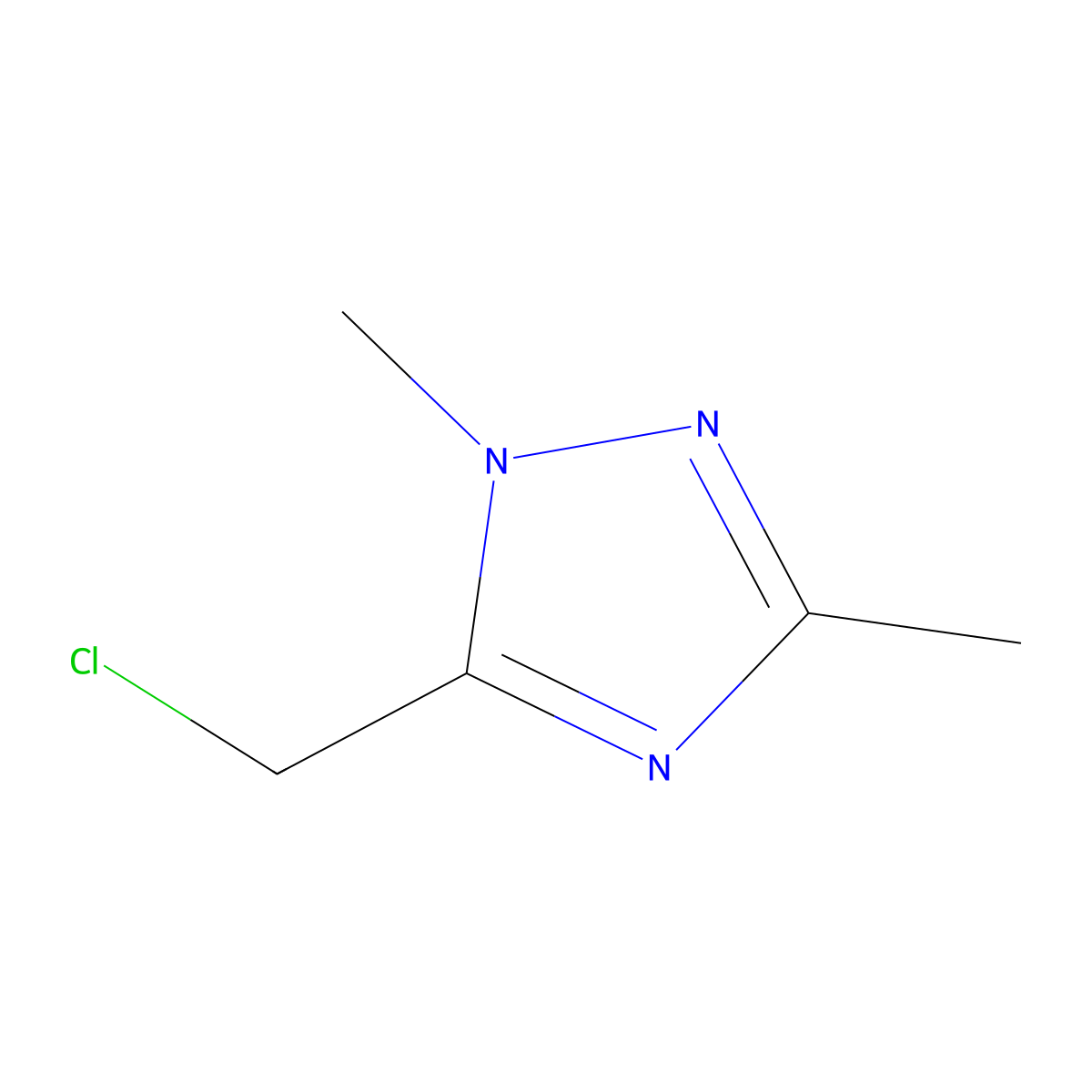 5-(chloromethyl)-1,3-dimethyl-1H-1,2,4-triazole molecular structure, CAS 84804-69-3