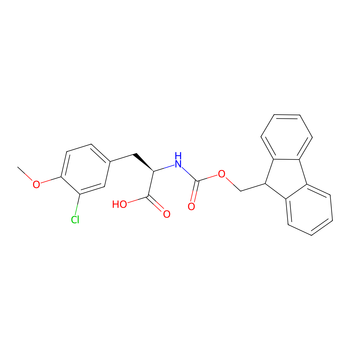 N-Fmoc-O-methyl-3-chloro-D-tyrosine molecular structure, CAS 848044-14-4