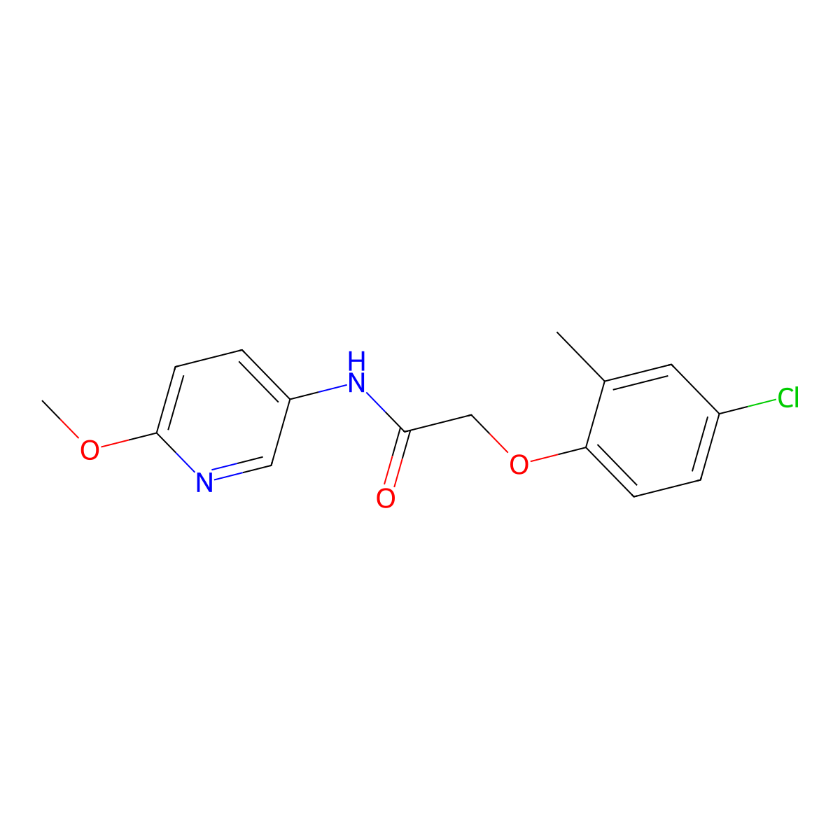2-(4-chloro-2-methylphenoxy)-N-(6-methoxy-3-pyridinyl)acetamide molecular structure, CAS 848048-71-5