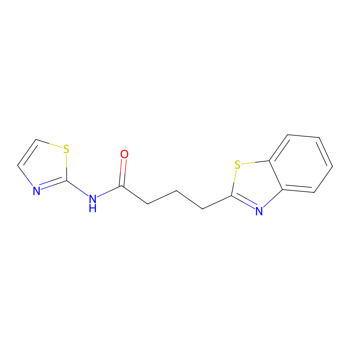 4-(1,3-benzothiazol-2-yl)-N-(1,3-thiazol-2-yl)butanamide molecular structure, CAS 848049-09-2