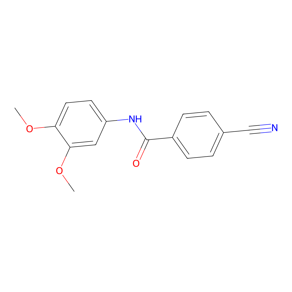 4-cyano-N-(3,4-dimethoxyphenyl)benzamide molecular structure, CAS 848050-87-3