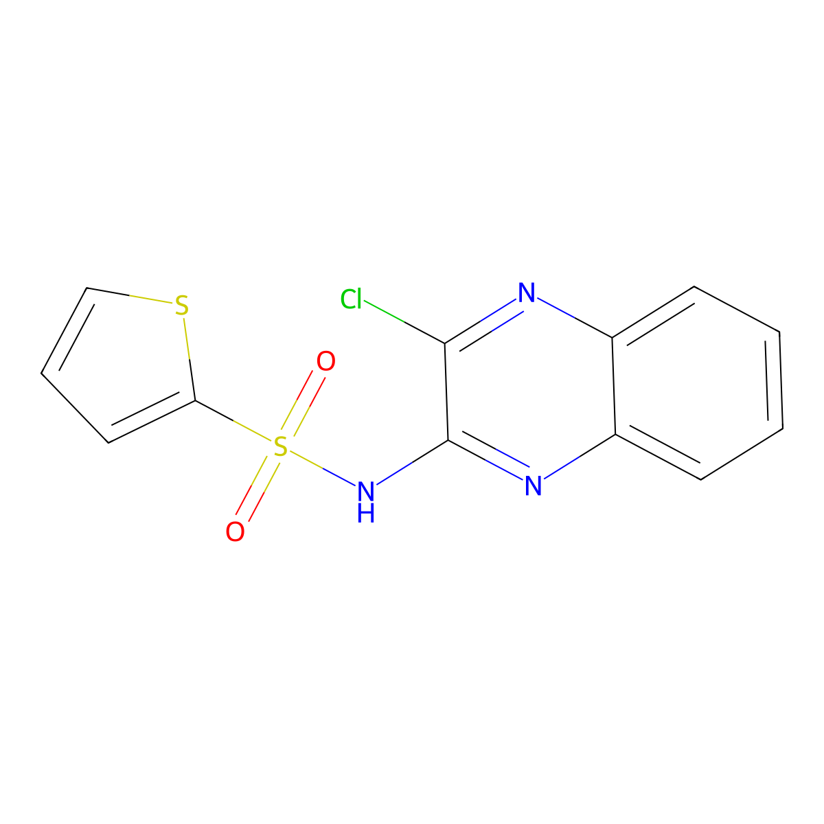 N-(3-chloroquinoxalin-2-yl)thiophene-2-sulfonamide molecular structure, CAS 848052-87-9