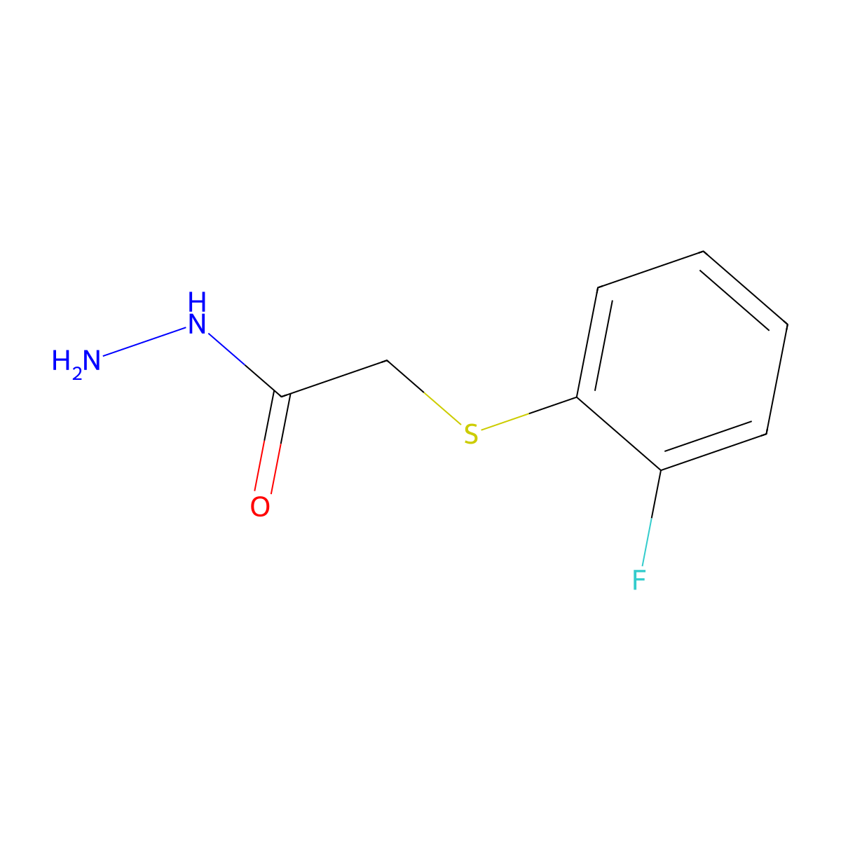 2-[(2-Fluorophenyl)sulfanyl]acetohydrazide molecular structure, CAS 848052-92-6