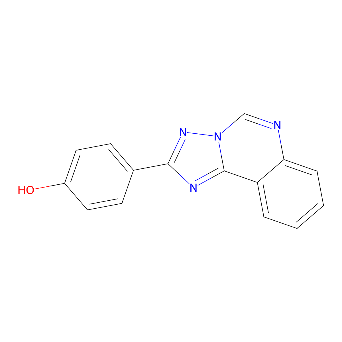 Phenol, 4-([1,2,4]triazolo[1,5-c]quinazolin-2-yl)- molecular structure, CAS 848053-59-8