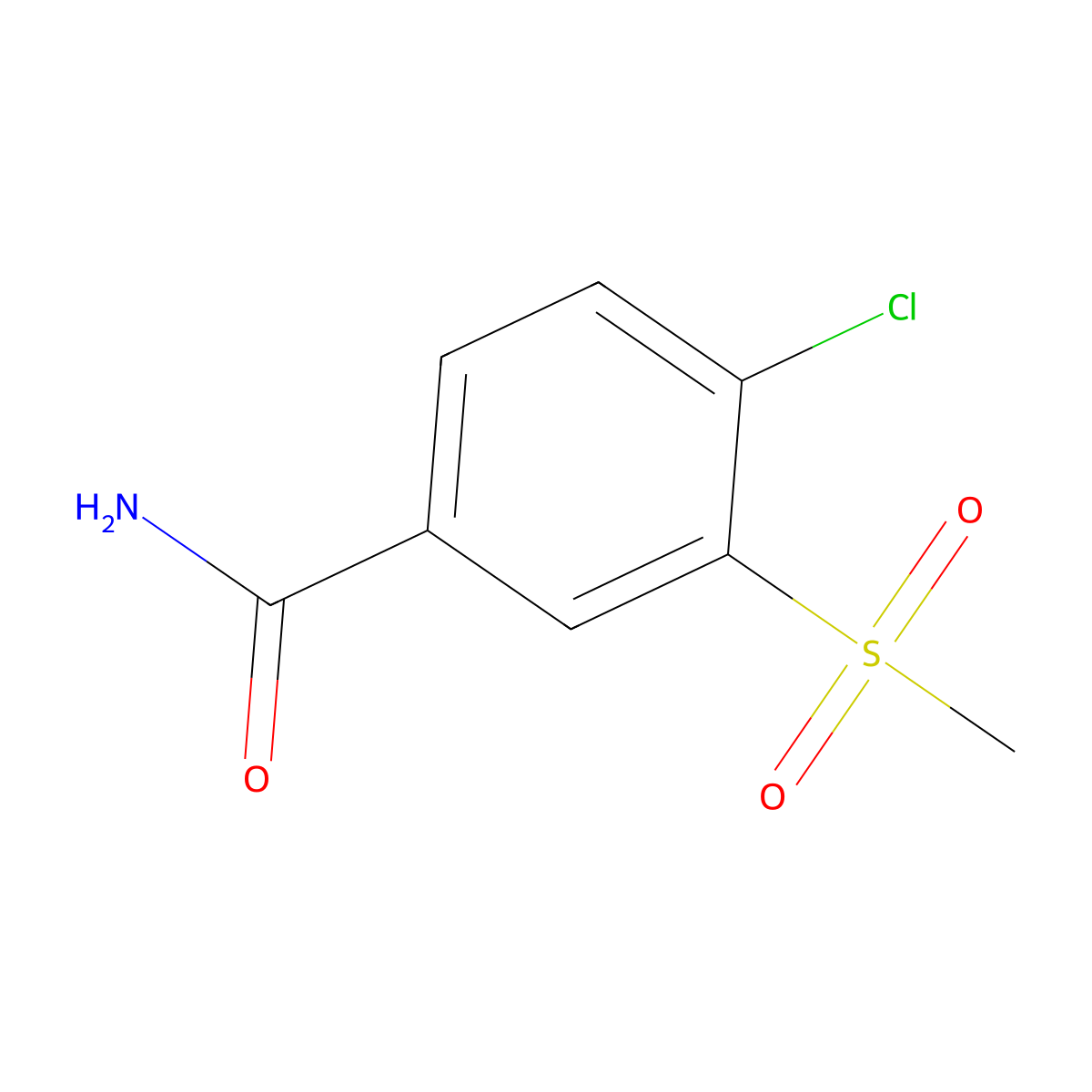 4-Chloro-3-methylsulfonylbenzamide molecular structure, CAS 848053-72-5