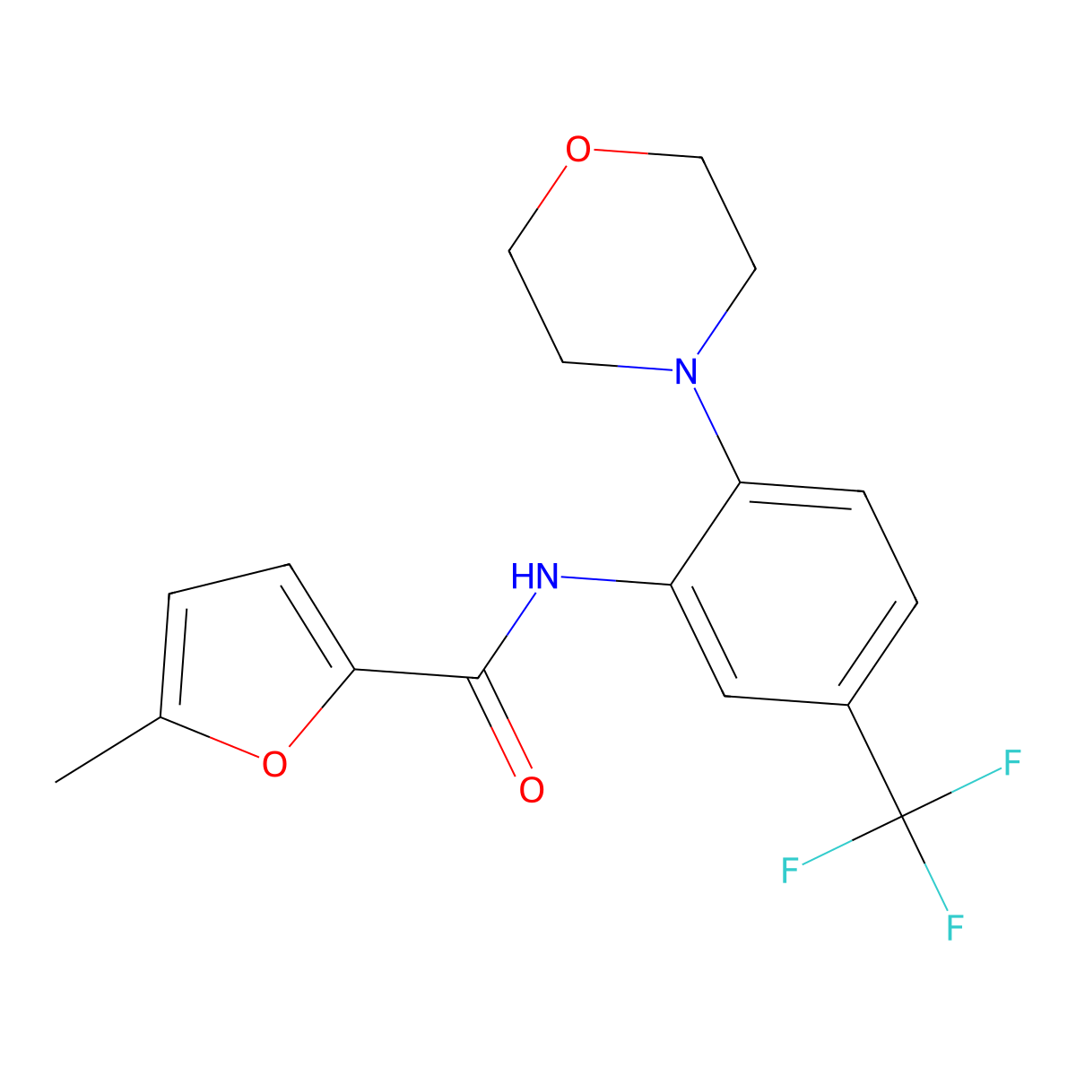 5-methyl-N-[2-(morpholin-4-yl)-5-(trifluoromethyl)phenyl]furan-2-carboxamide molecular structure, CAS 848057-98-7