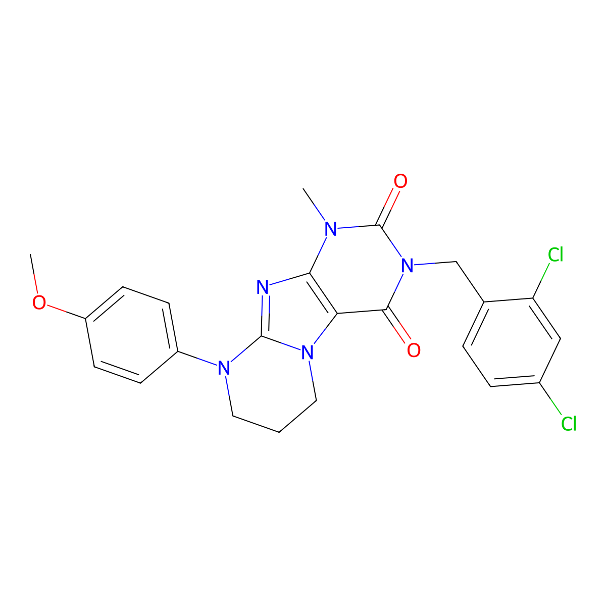 3-[(2,4-dichlorophenyl)methyl]-9-(4-methoxyphenyl)-1-methyl-7,8-dihydro-6H-purino[7,8-a]pyrimidine-2,4-dione molecular structure, CAS 848058-31-1