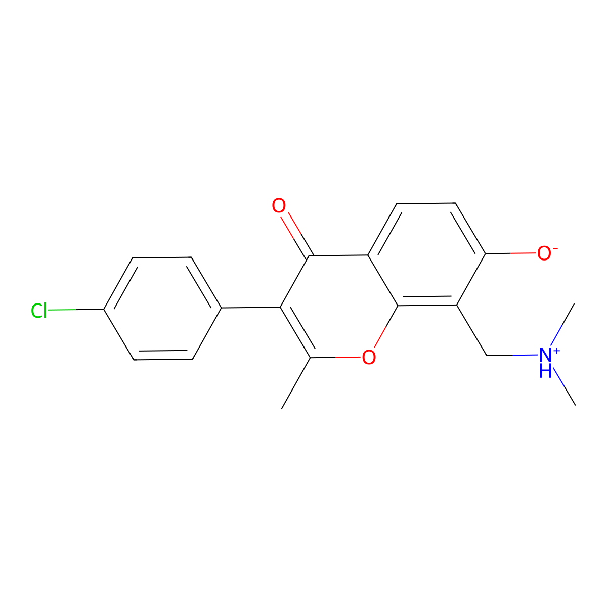 3-(4-chlorophenyl)-8-((dimethylamino)methyl)-7-hydroxy-2-methyl-4H-chromen-4-one molecular structure, CAS 848058-59-3