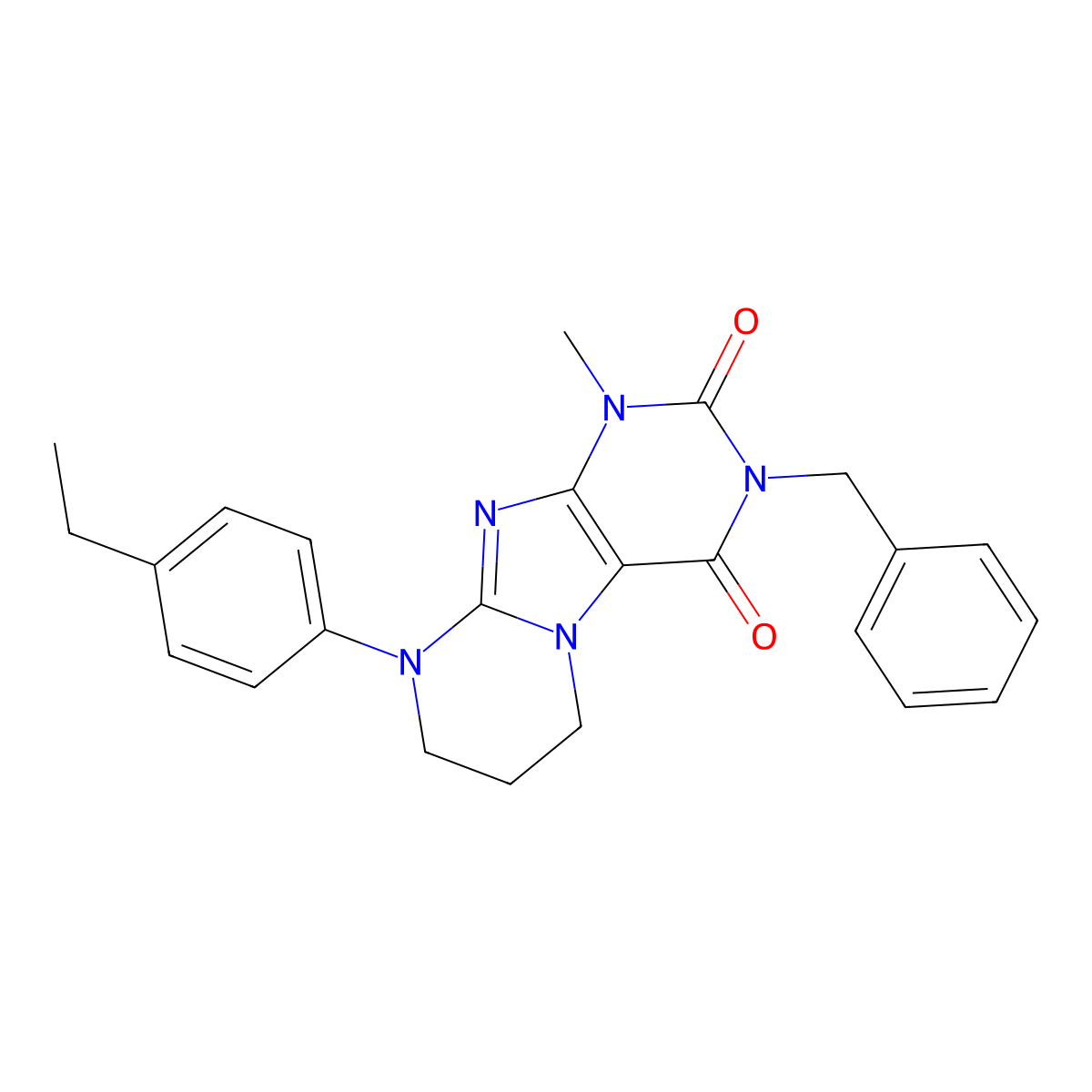 3-benzyl-9-(4-ethylphenyl)-1-methyl-7,8-dihydro-6H-purino[7,8-a]pyrimidine-2,4-dione molecular structure, CAS 848059-05-2