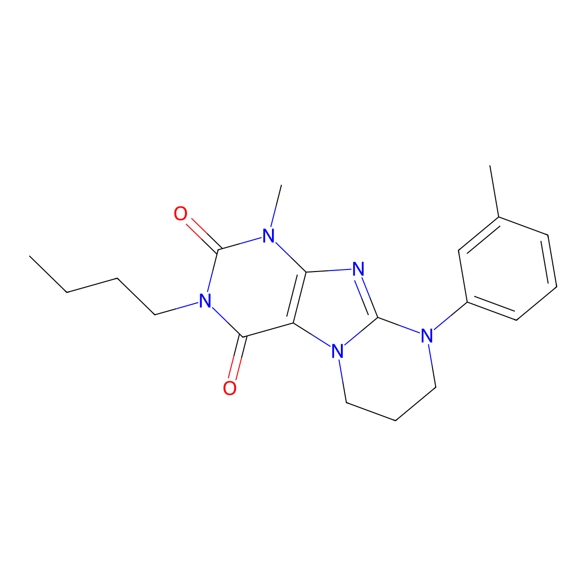 3-butyl-1-methyl-9-(3-methylphenyl)-7,8-dihydro-6H-purino[7,8-a]pyrimidine-2,4-dione molecular structure, CAS 848059-47-2