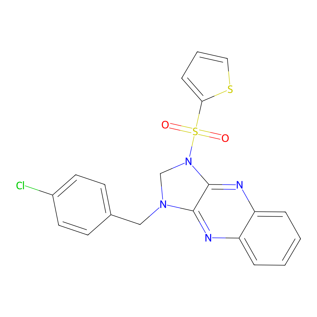 1-(4-chlorobenzyl)-3-(thiophen-2-ylsulfonyl)-2,3-dihydro-1H-imidazo[4,5-b]quinoxaline molecular structure, CAS 848062-21-5