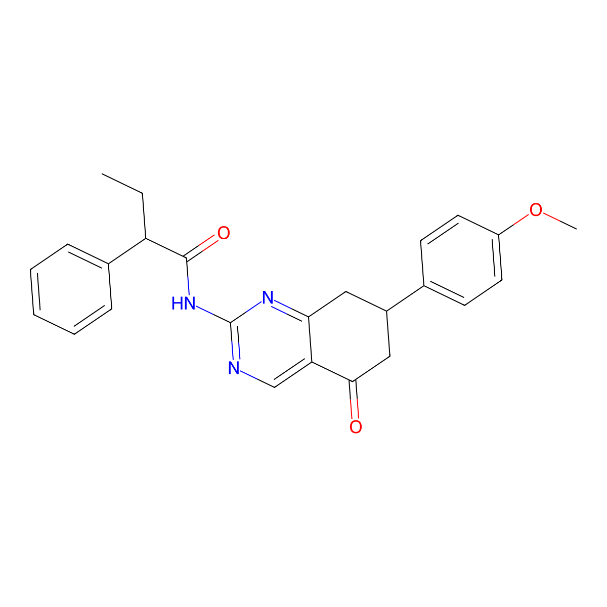 N-[7-(4-methoxyphenyl)-5-oxo-5,6,7,8-tetrahydroquinazolin-2-yl]-2-phenylbutanamide molecular structure, CAS 848063-22-9
