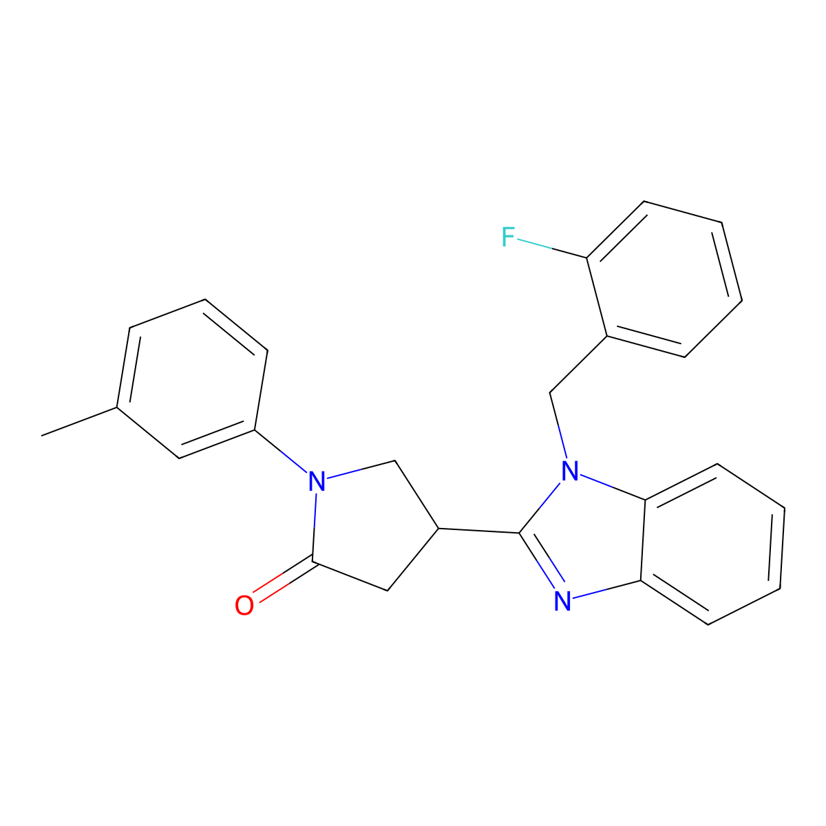 4-(1-(2-fluorobenzyl)-1H-benzo[d]imidazol-2-yl)-1-(m-tolyl)pyrrolidin-2-one molecular structure, CAS 848063-89-8