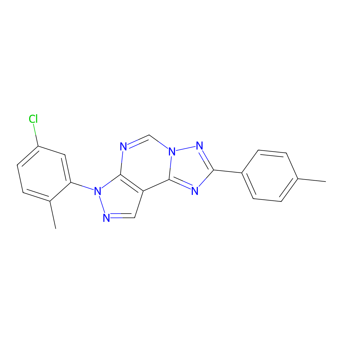 7-(5-chloro-2-methylphenyl)-2-(4-methylphenyl)-7H-pyrazolo[4,3-e][1,2,4]triazolo[1,5-c]pyrimidine molecular structure, CAS 848064-48-2