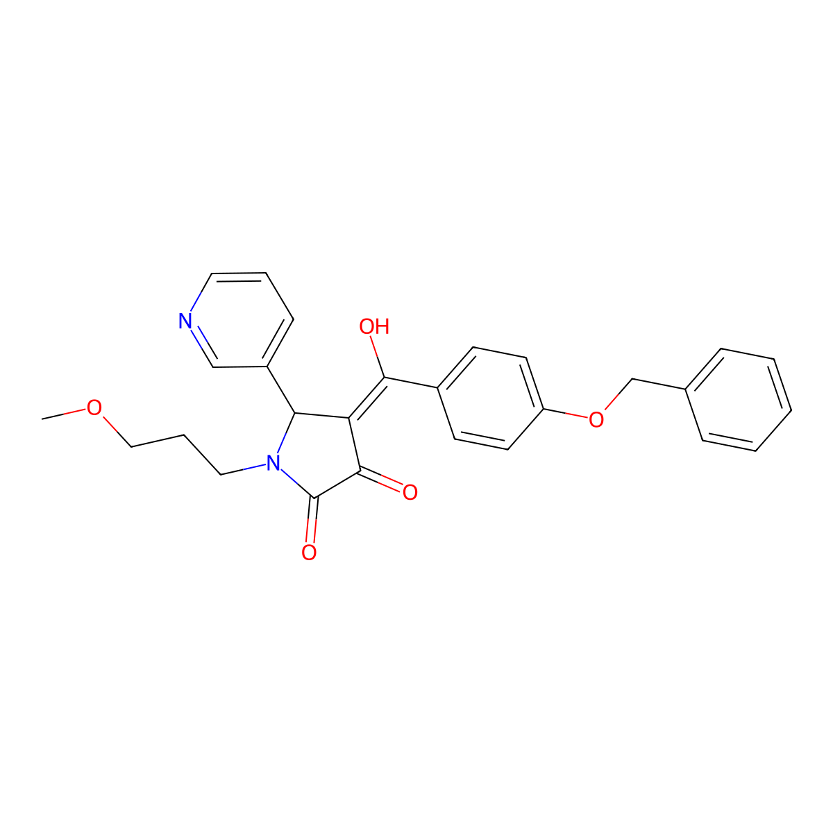 4-[4-(benzyloxy)benzoyl]-3-hydroxy-1-(3-methoxypropyl)-5-(pyridin-3-yl)-2,5-dihydro-1H-pyrrol-2-one molecular structure, CAS 848064-72-2