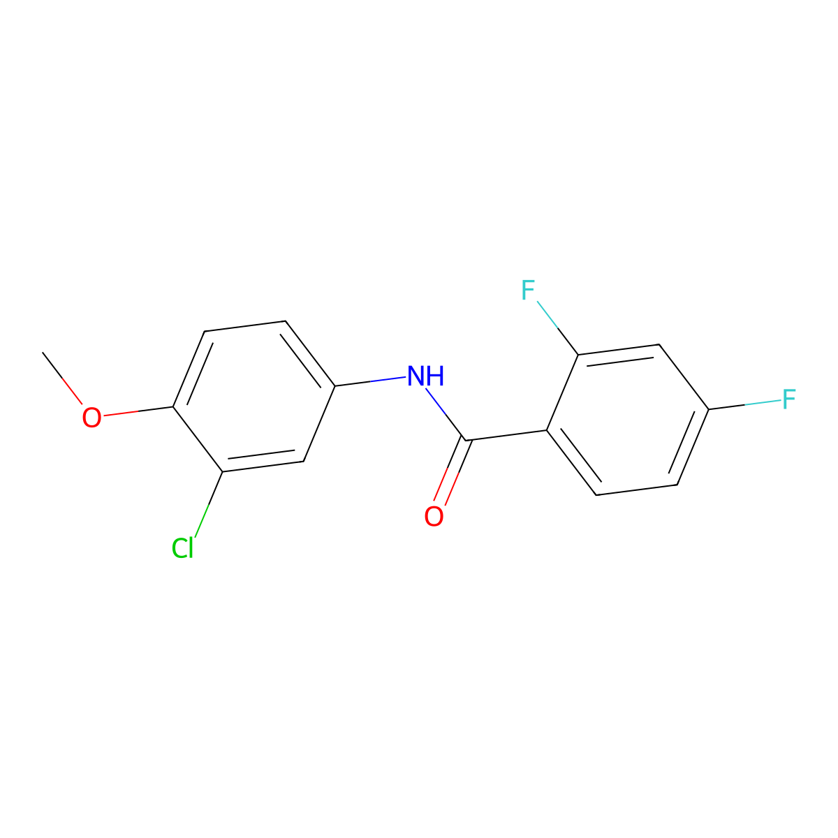 N-(3-chloro-4-methoxyphenyl)-2,4-difluorobenzamide molecular structure, CAS 848067-22-1