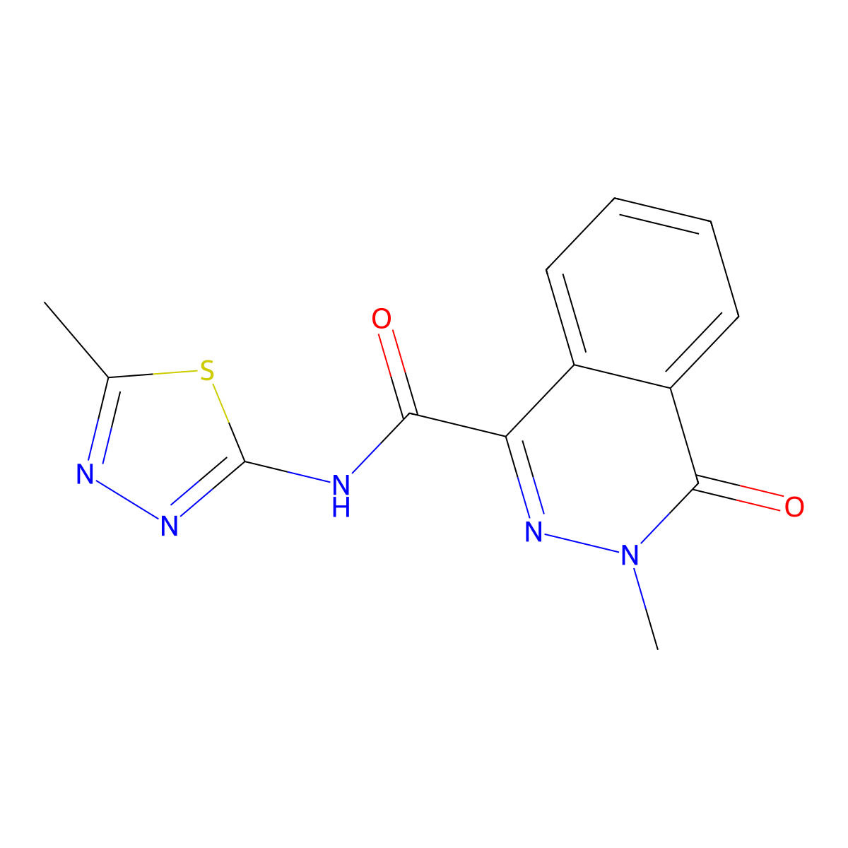 3-methyl-N-(5-methyl-1,3,4-thiadiazol-2-yl)-4-oxo-3,4-dihydrophthalazine-1-carboxamide molecular structure, CAS 848068-74-6