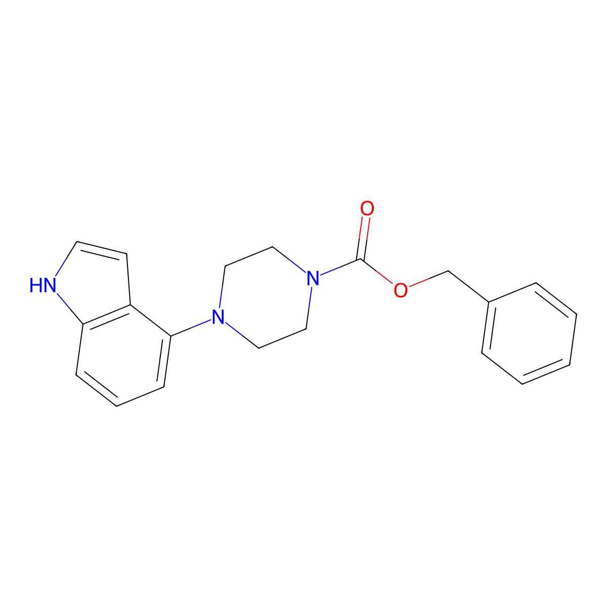 benzyl 4-(1H-indol-4-yl)-piperazine-1-carboxylate molecular structure, CAS 84807-08-9