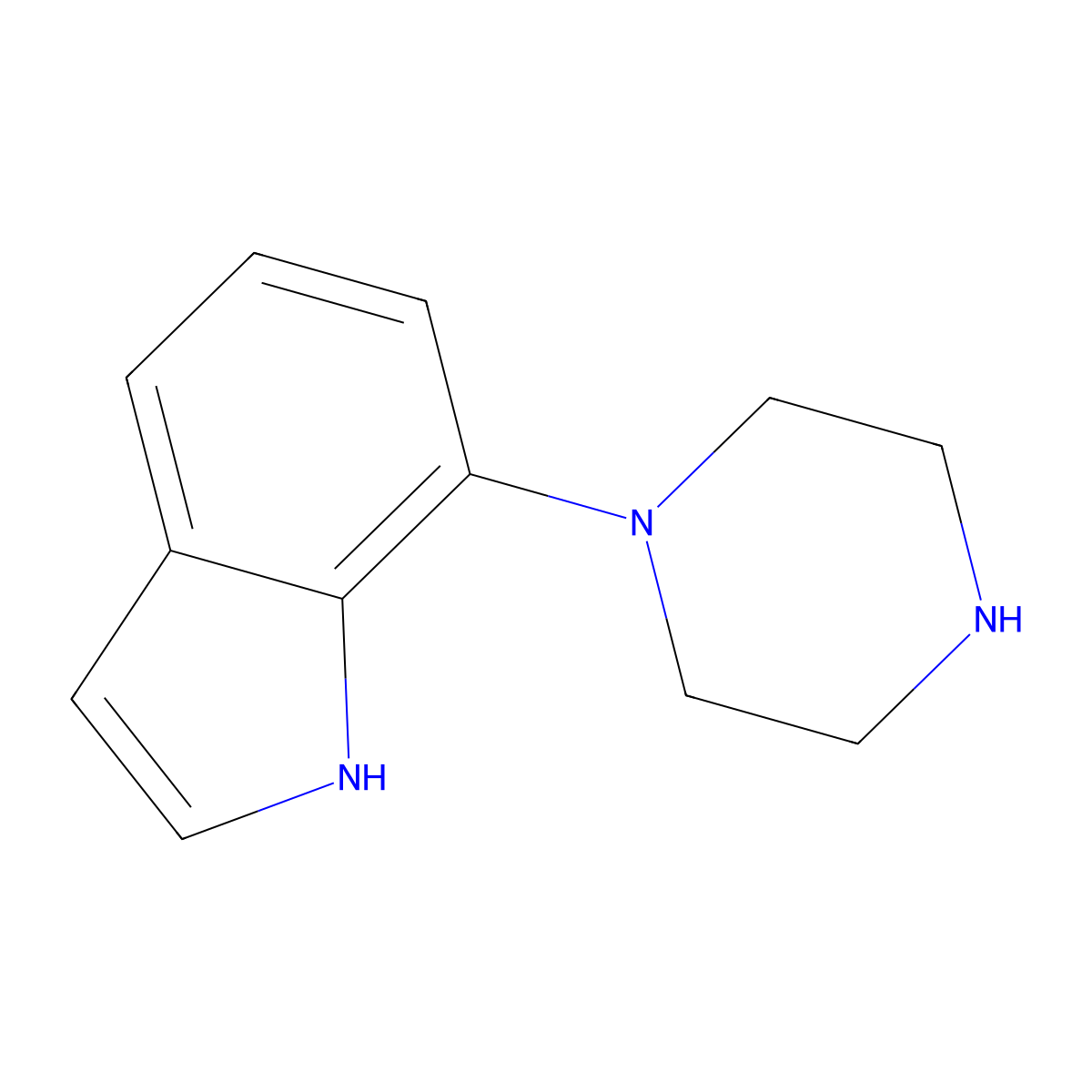 1H-Indole, 7-(1-piperazinyl)- molecular structure, CAS 84807-10-3