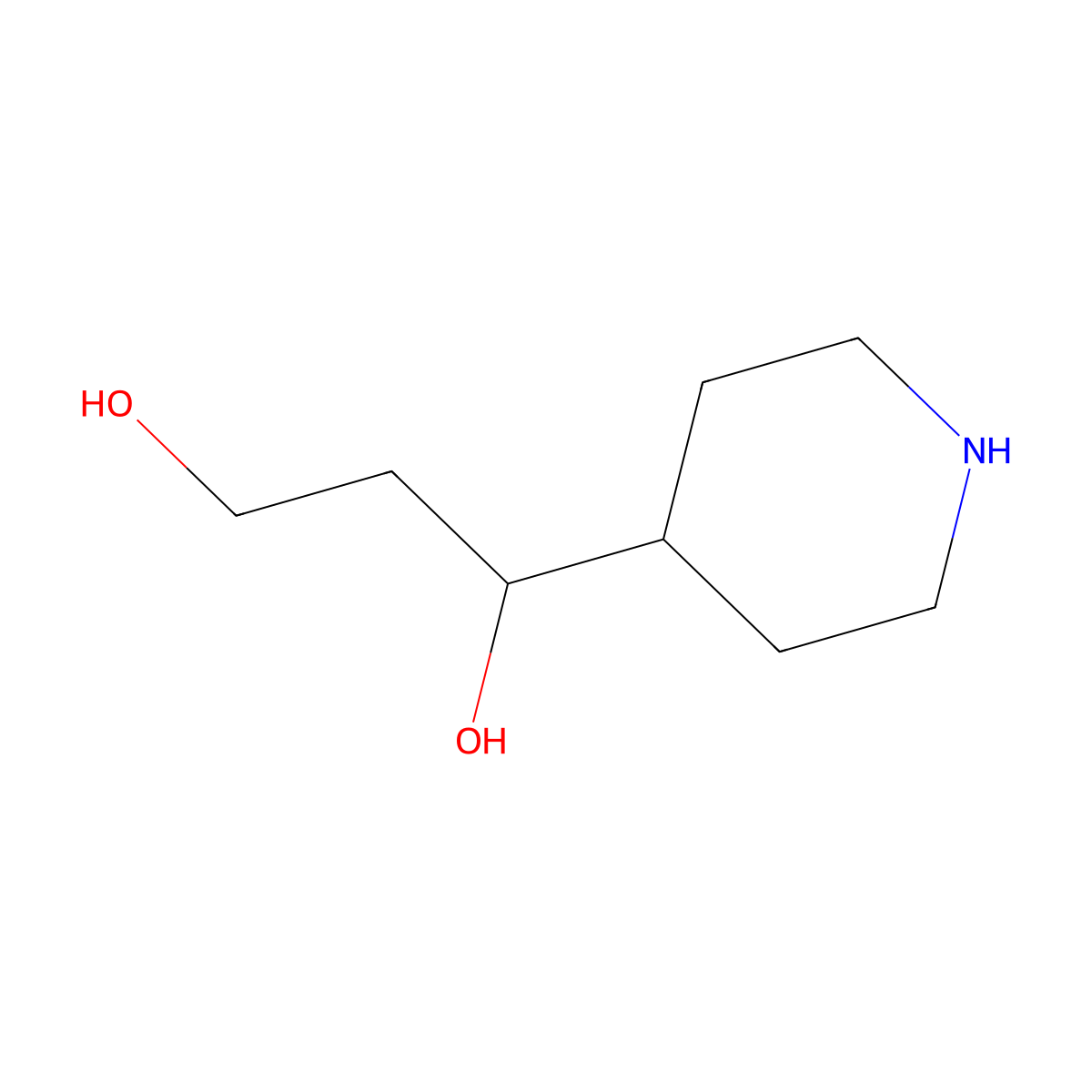 1-(Piperidin-4-yl)propane-1,3-diol molecular structure, CAS 848070-11-1