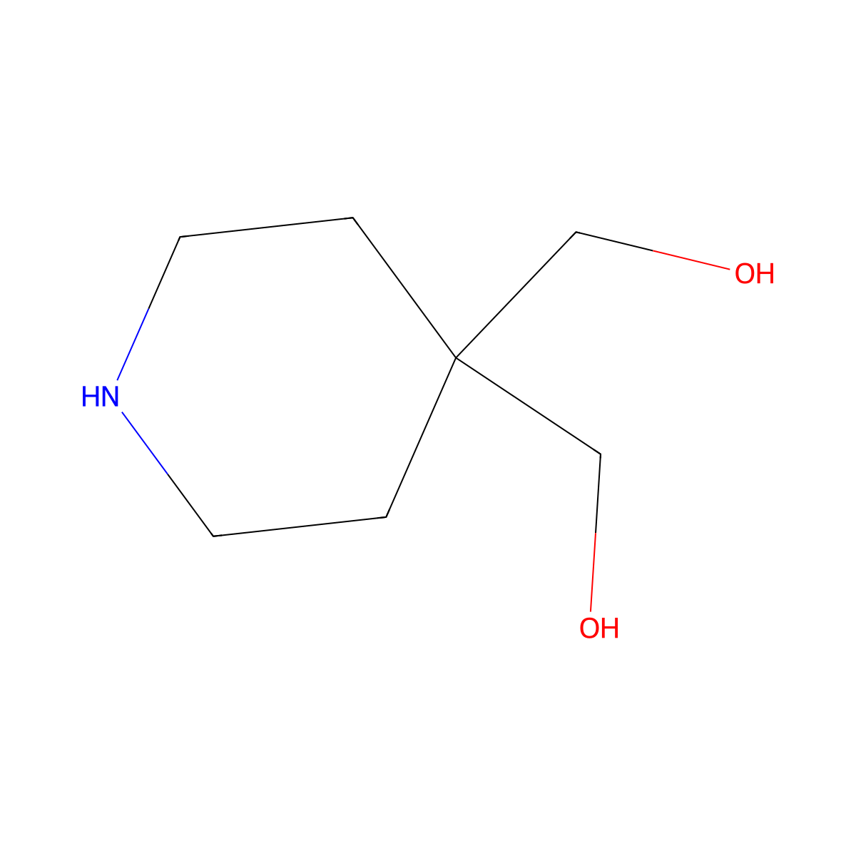 [4-(Hydroxymethyl)piperidin-4-yl]methanol molecular structure, CAS 848070-24-6