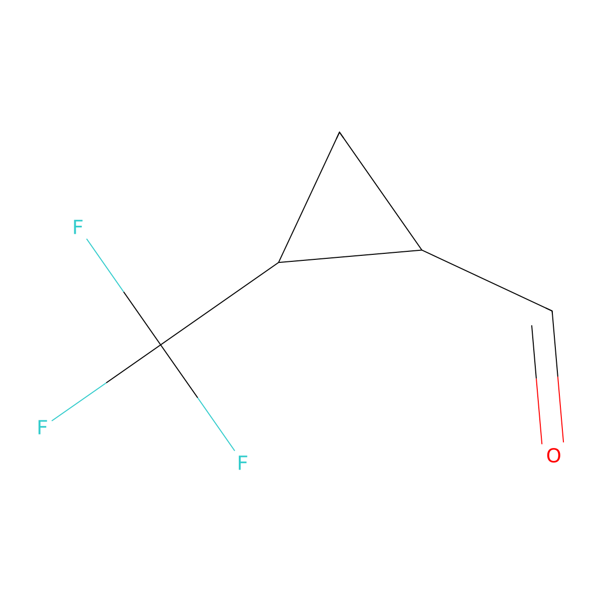 2-(Trifluoromethyl)cyclopropane-1-carbaldehyde molecular structure, CAS 848074-32-8