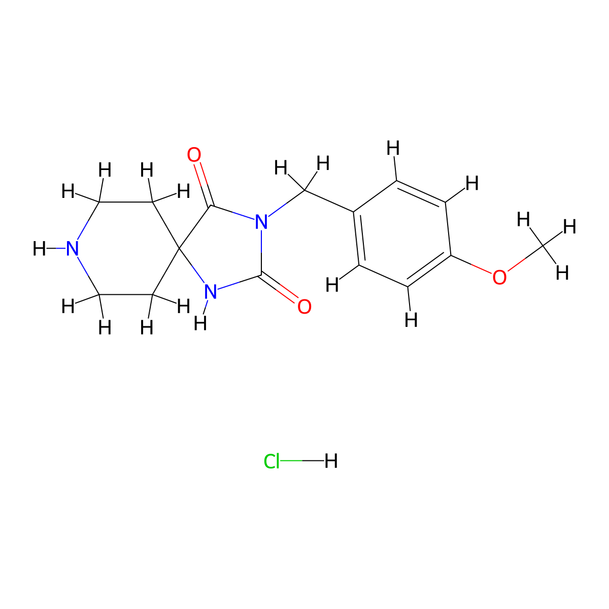 3-(4-Methoxybenzyl)-1,3,8-triaza-spiro[4.5]decane-2,4-dione Hydrochloride molecular structure, CAS 848076-52-8