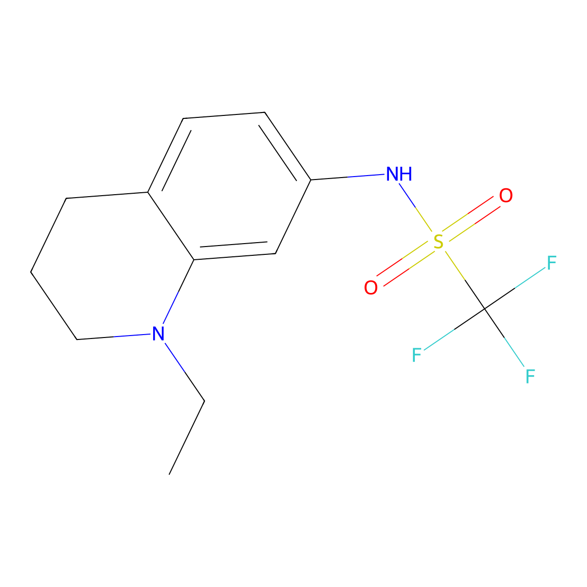 N-(1-ethyl-1,2,3,4-tetrahydroquinolin-7-yl)-1,1,1-trifluoromethanesulfonamide molecular structure, CAS 848080-31-9