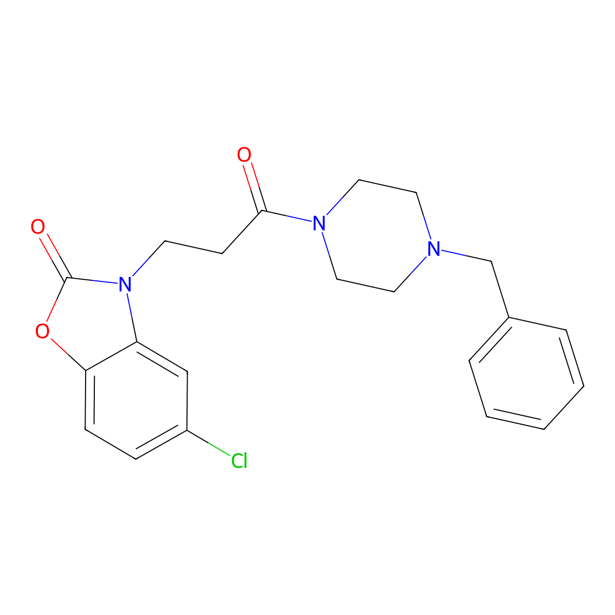 3-(3-(4-benzylpiperazin-1-yl)-3-oxopropyl)-5-chlorobenzo[d]oxazol-2(3H)-one molecular structure, CAS 848085-32-5