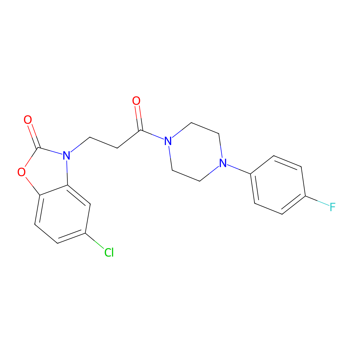 5-chloro-3-(3-(4-(4-fluorophenyl)piperazin-1-yl)-3-oxopropyl)benzo[d]oxazol-2(3H)-one molecular structure, CAS 848085-33-6