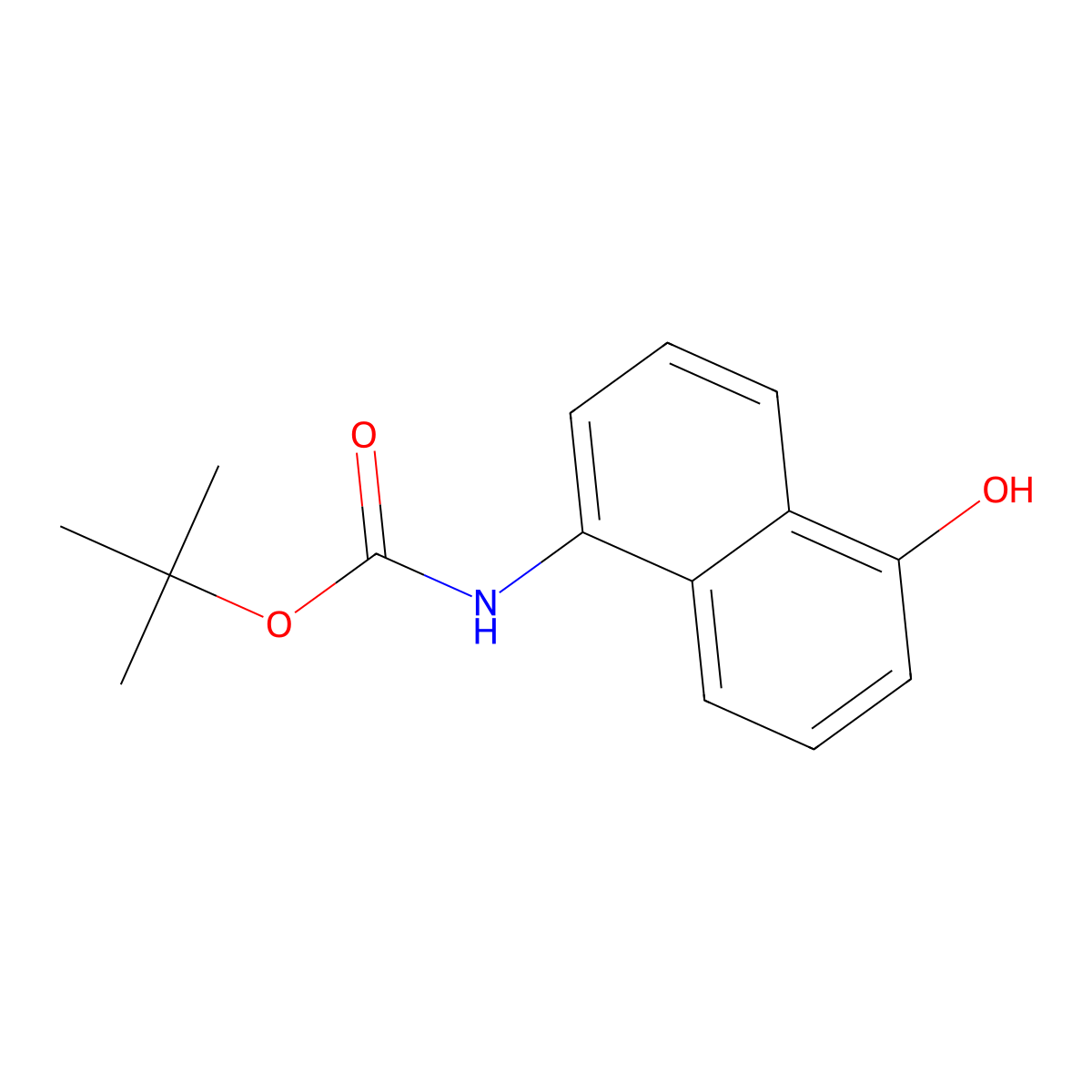 tert-Butyl (5-hydroxynaphthalen-1-yl)carbamate molecular structure, CAS 848086-82-8