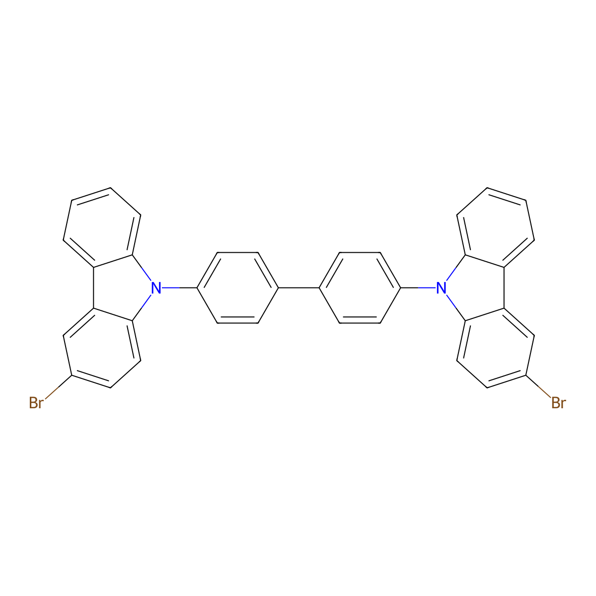 4,4'-Bis(3-bromo-9H-carbazol-9-yl)-1,1'-biphenyl molecular structure, CAS 848086-93-1