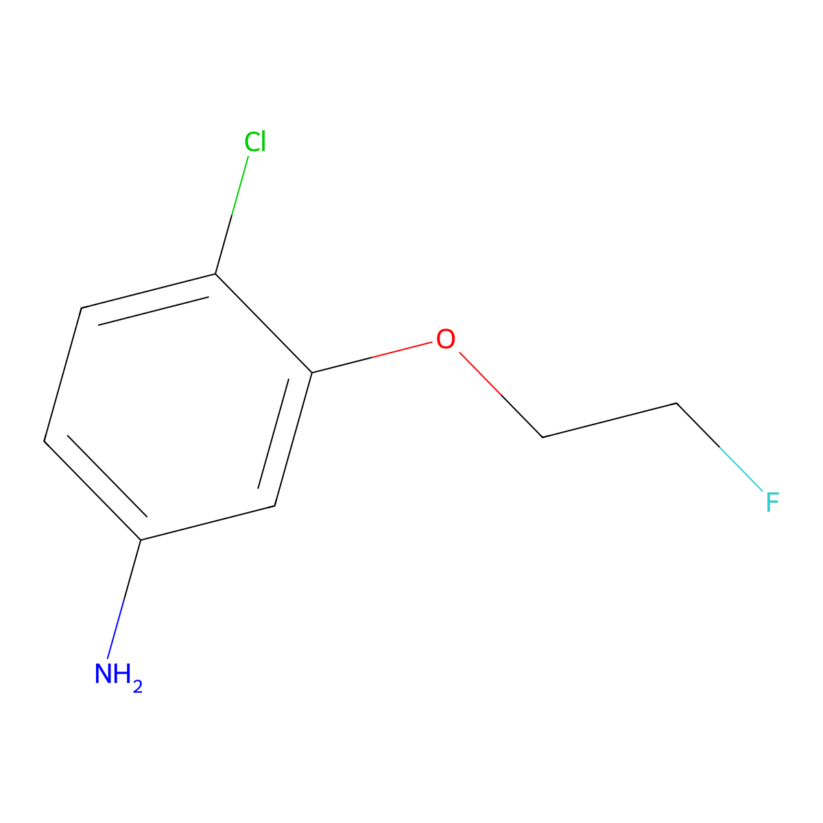 4-Chloro-3-(2-fluoroethoxy)aniline molecular structure, CAS 848092-94-4