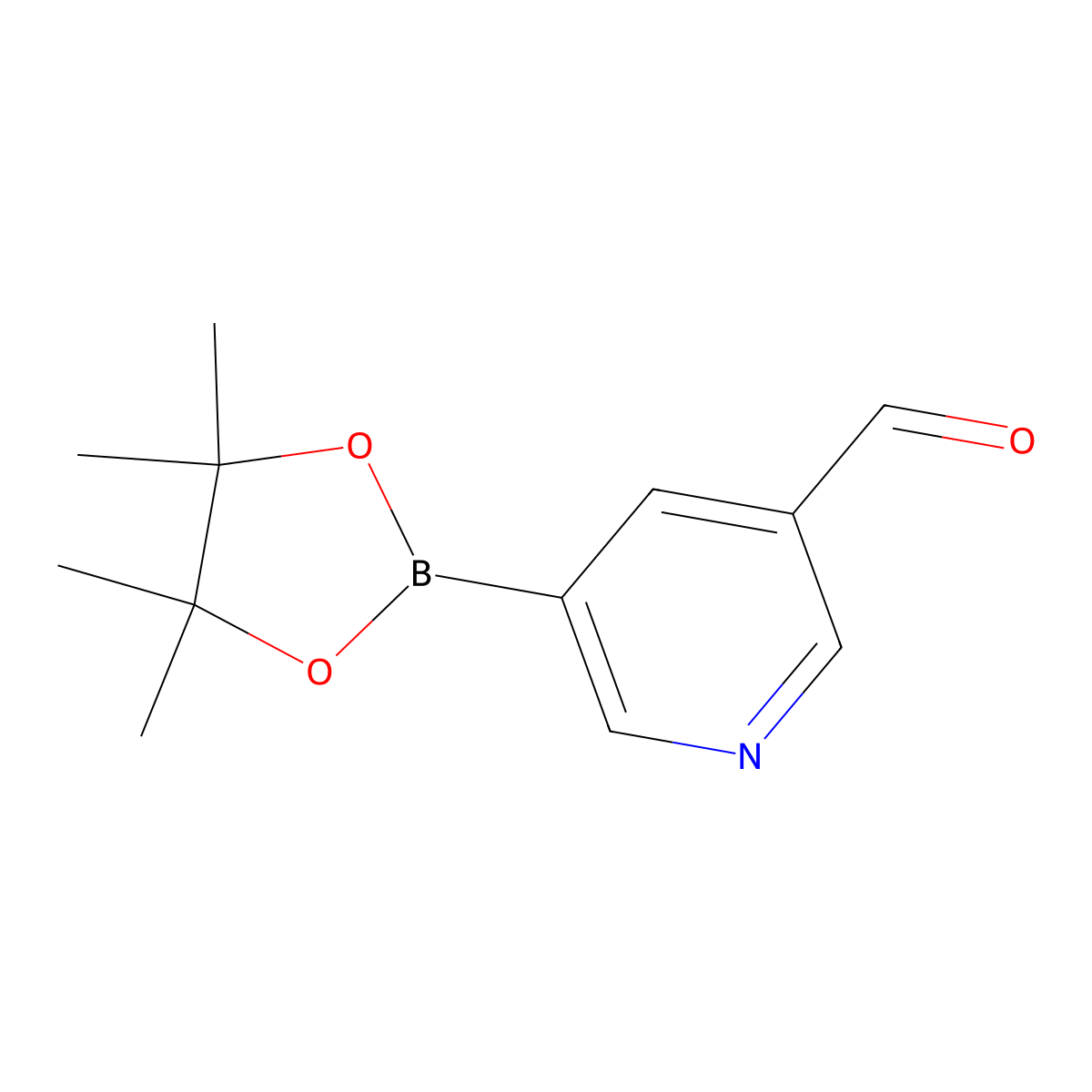 5-(Tetramethyl-1,3,2-dioxaborolan-2-yl)pyridine-3-carbaldehyde molecular structure, CAS 848093-29-8