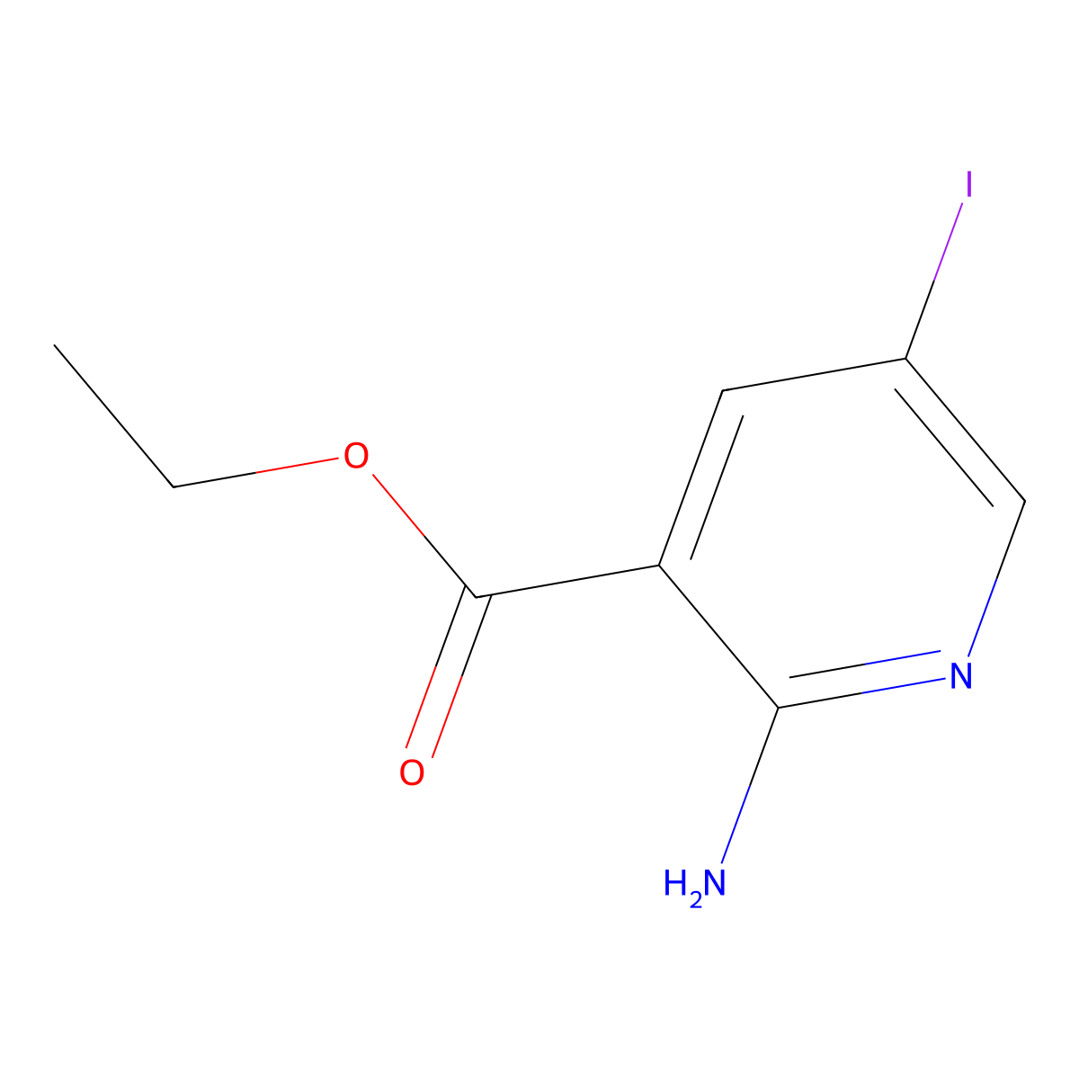 Ethyl 2-amino-5-iodonicotinate molecular structure, CAS 848093-36-7