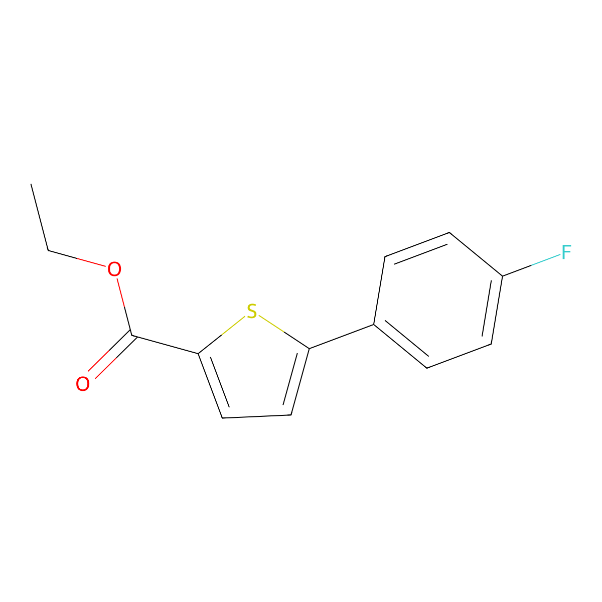 Ethyl 5-(4-fluorophenyl)thiophene-2-carboxylate molecular structure, CAS 848095-02-3