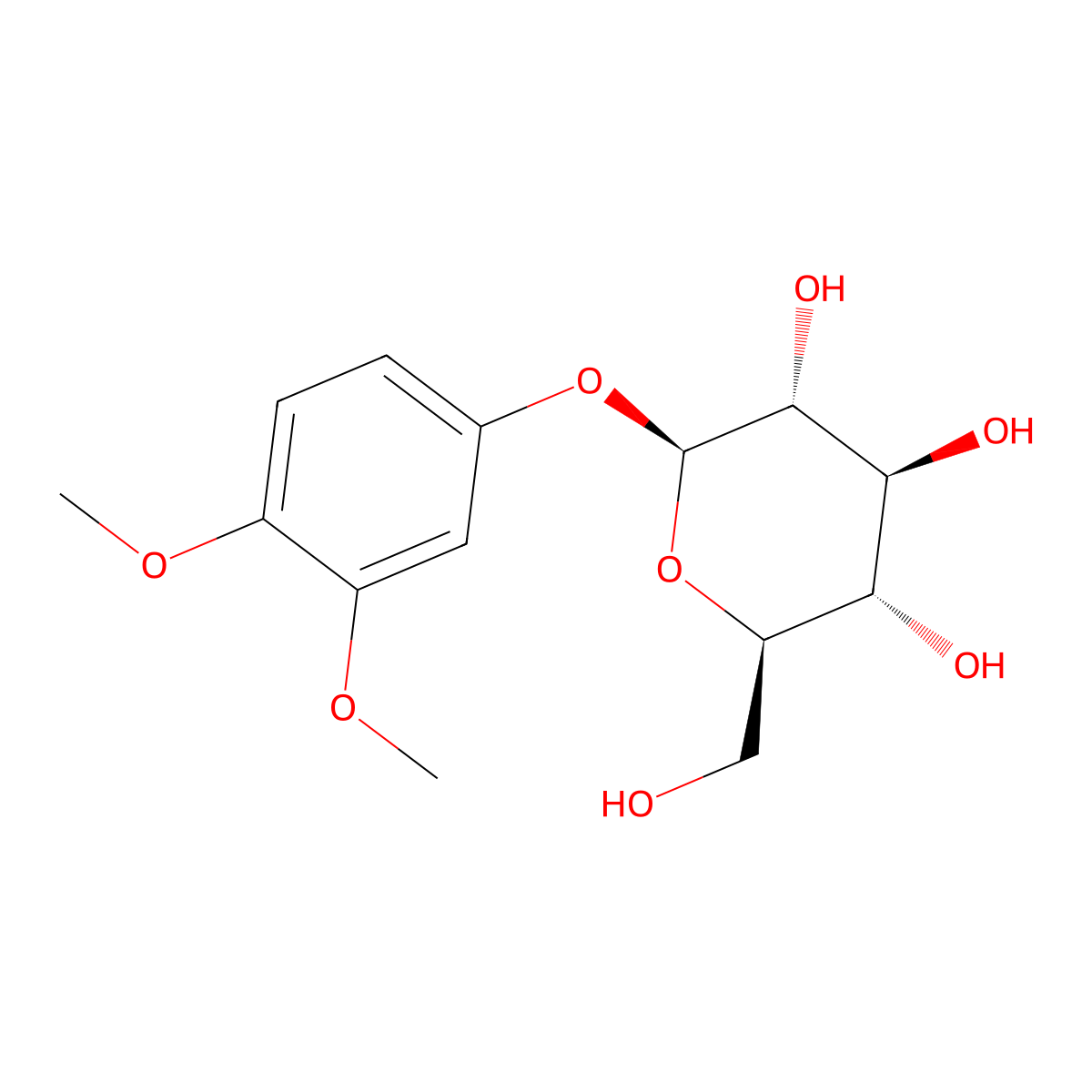 3,4-Dimethoxyphenyl beta-D-glucoside molecular structure, CAS 84812-00-0